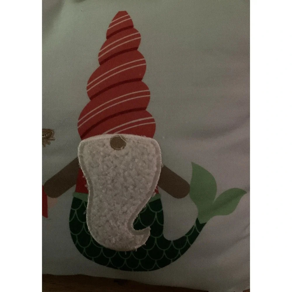 St. Nicholas Square Aqua Beach Gnome Throw‎ Pillow